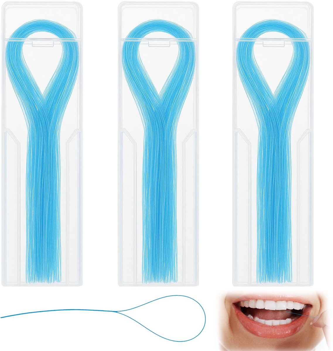 Floss-inrijger 150 x - flexibel nylon ontwerp - voor bruggen en beugels - ideale plaque-preventie - ShopVlot