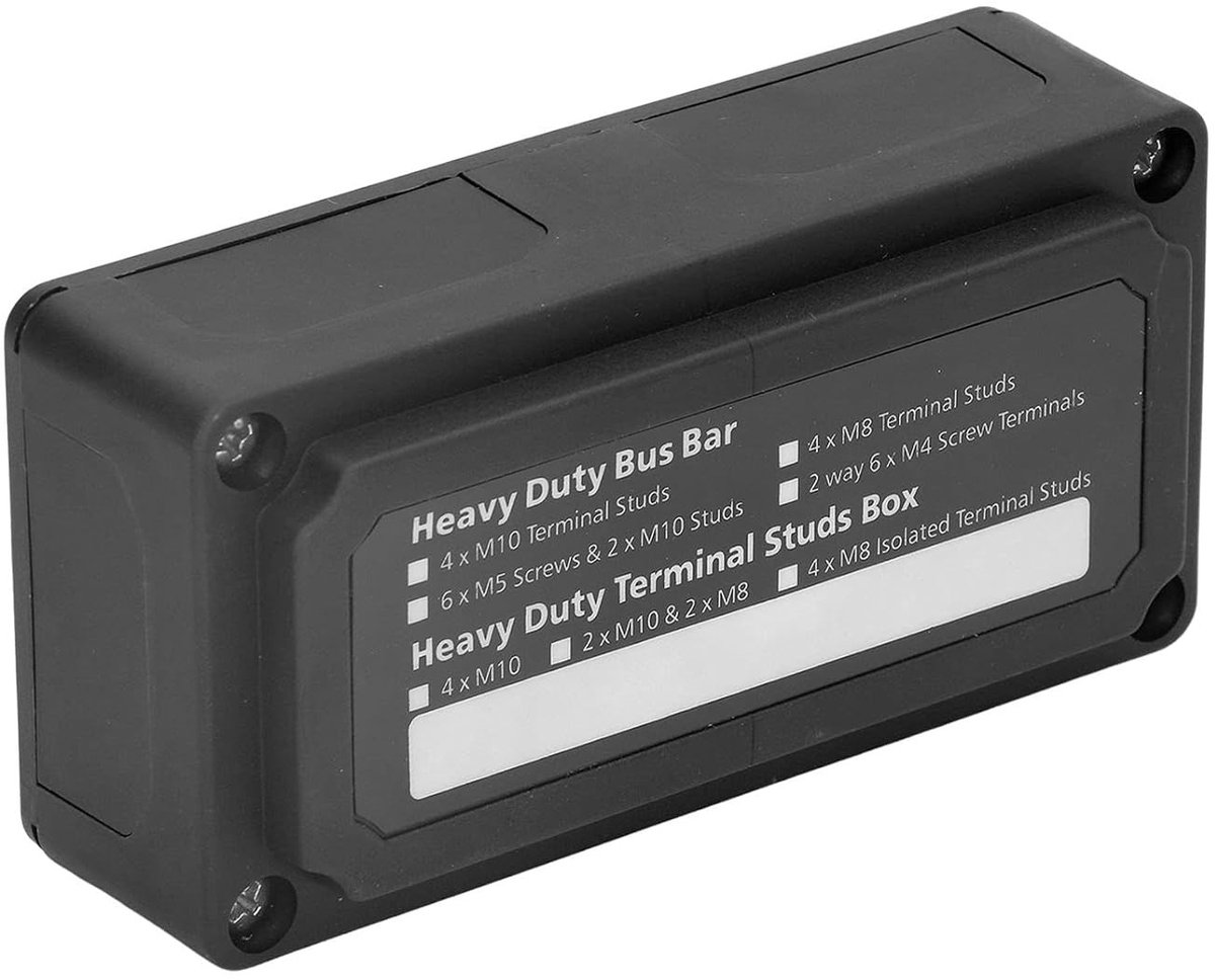 Krachtige 300A Bus Bar Power Distribution Block voor DC 48V - M8 Terminal Studs, Accu Junction Block voor Auto, Voertuig, RV en Boot