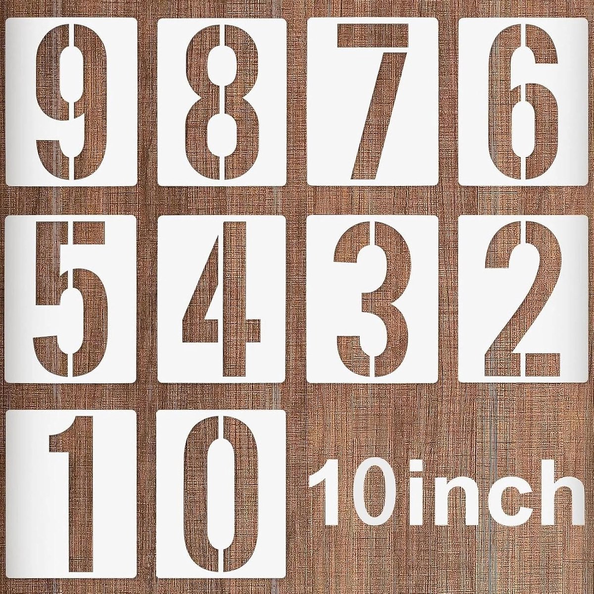 Herbruikbare Plastic Stencils 27 cm voor Huisnummers, Garage, Parkeerplaatsen en Adressen - Perfect voor Schilderen en Creatieve Projecten