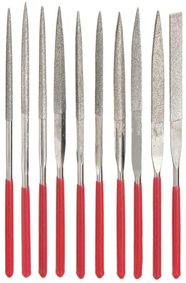 Set van 10 Mini Diamantvijlen, 100mm Micro Diamantvijlen voor Metaal en Keramiek