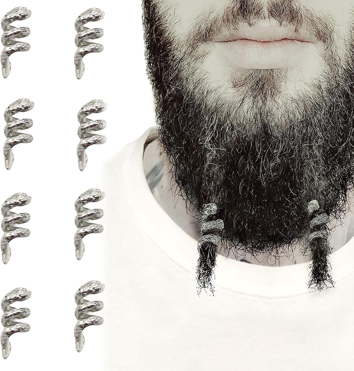 Verstelbare Haarspelden in Spiraalvorm, Viking Stijl Baardbedels voor Mannen en Vrouwen, Perfecte Accessoire voor Haar en Baard