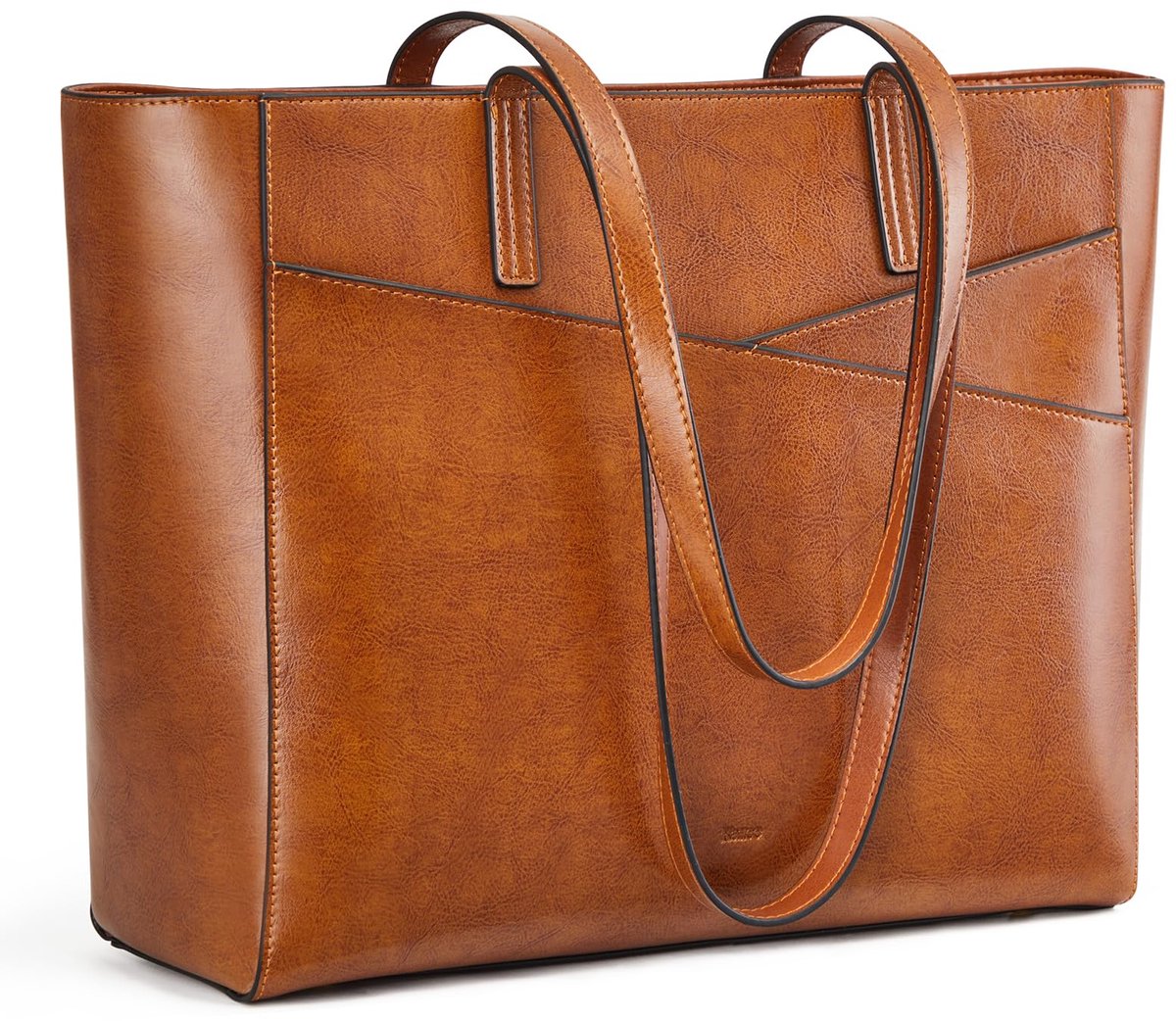 Handtas dames groot - echt leer - lichtbruin - perfecte schoudertas voor werk - ShopVlot