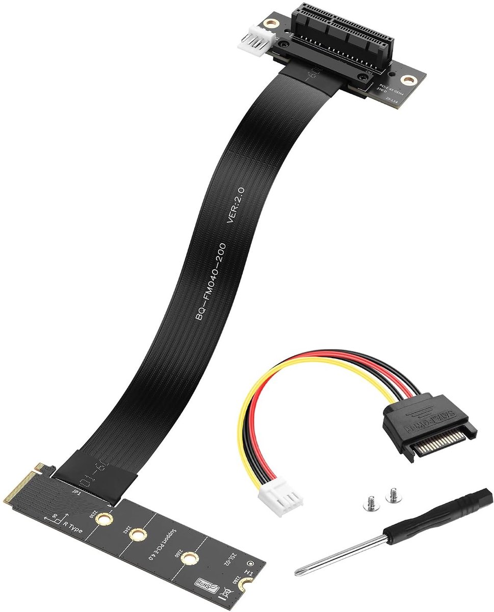 M.2 M-Key PCI-E 4.0 2280 NGFF 90 Graden PCIe X4 M2 naar PCI-E 4X Riser Bushing voor M2 2230, Geschikt voor Gaming en High-Performance PC's