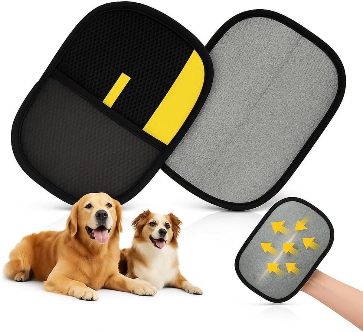 Set van 2 Herbruikbare Fleece Magneten voor het Verwijderen van Dierenharen, Ideaal voor Katten en Honden, Effectieve Haarverwijderaar