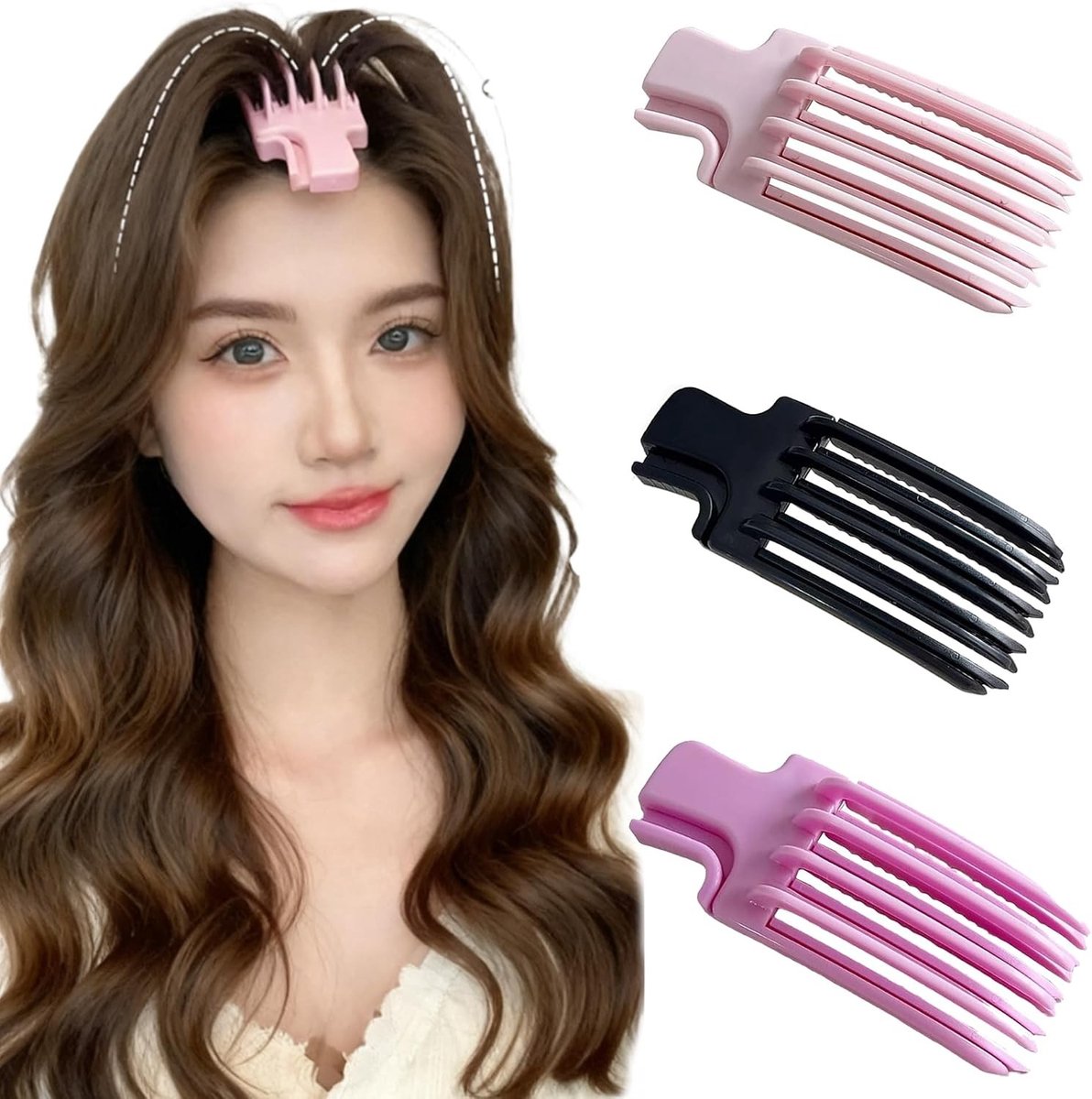 Volume clips voor het liften van haarwortels - Geschikt voor lang en kort haar - Haarklemmen voor volumineuze kapsels in roze, paars en zwart