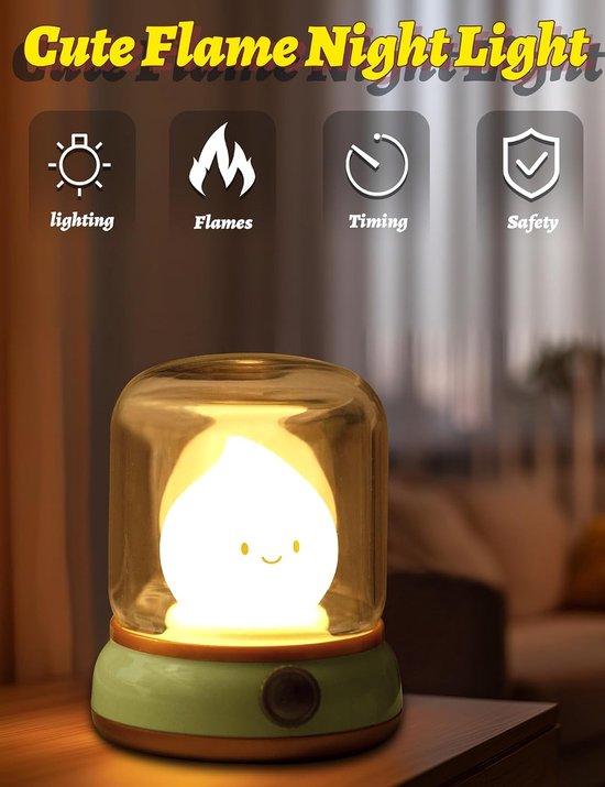 Kerosine Stijl Oplaadbaar LED Nachtlampje Groen, Douchelamp Decoratie, Energieklasse G — afbeelding 3