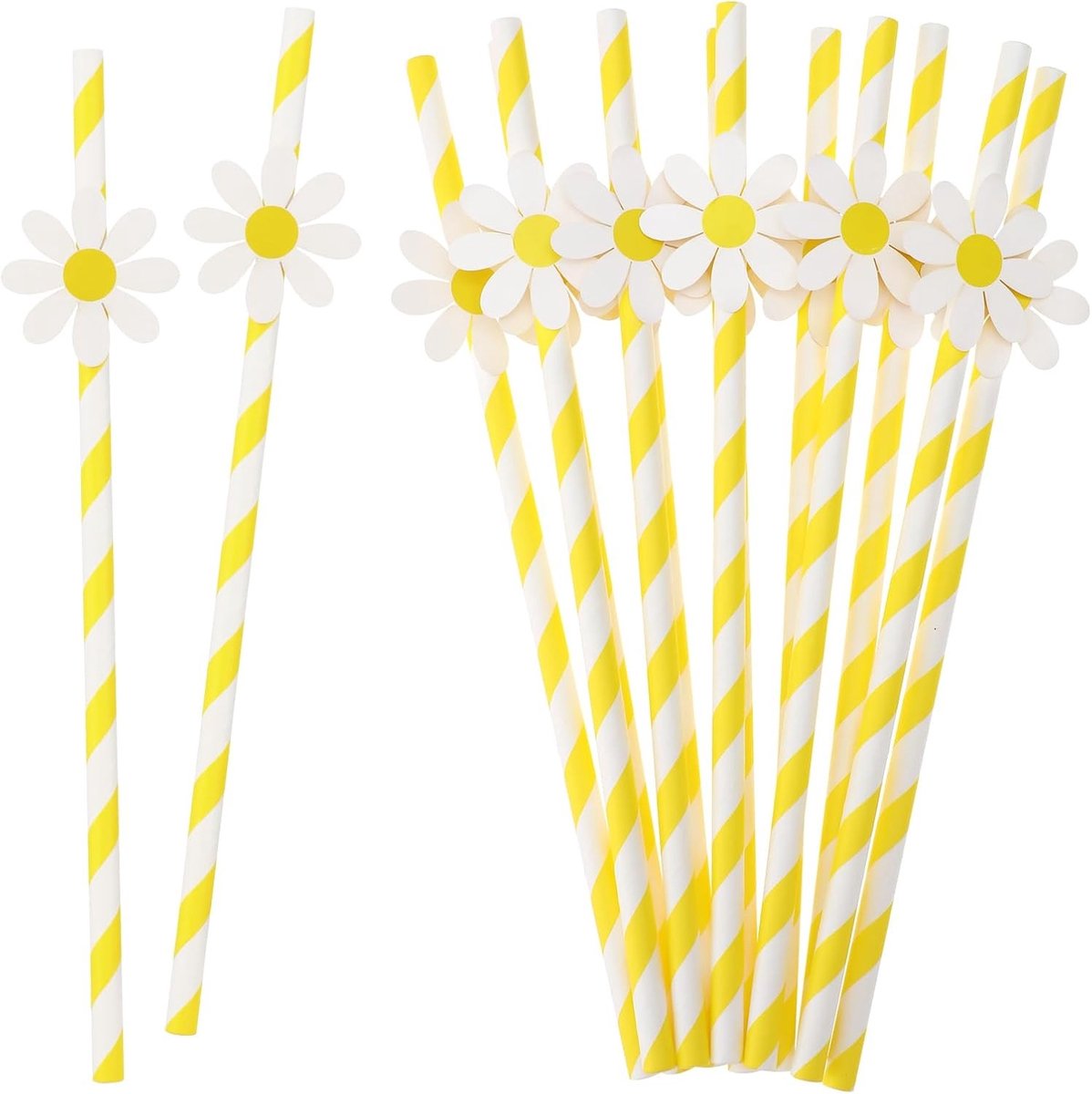 30 Stuks Papieren Rietjes met Margriet Design, Wegwerp Drinkrietjes voor Feestjes, Babyshowers en Bruiloften, Perfect voor DIY Projecten en Verjaardagen