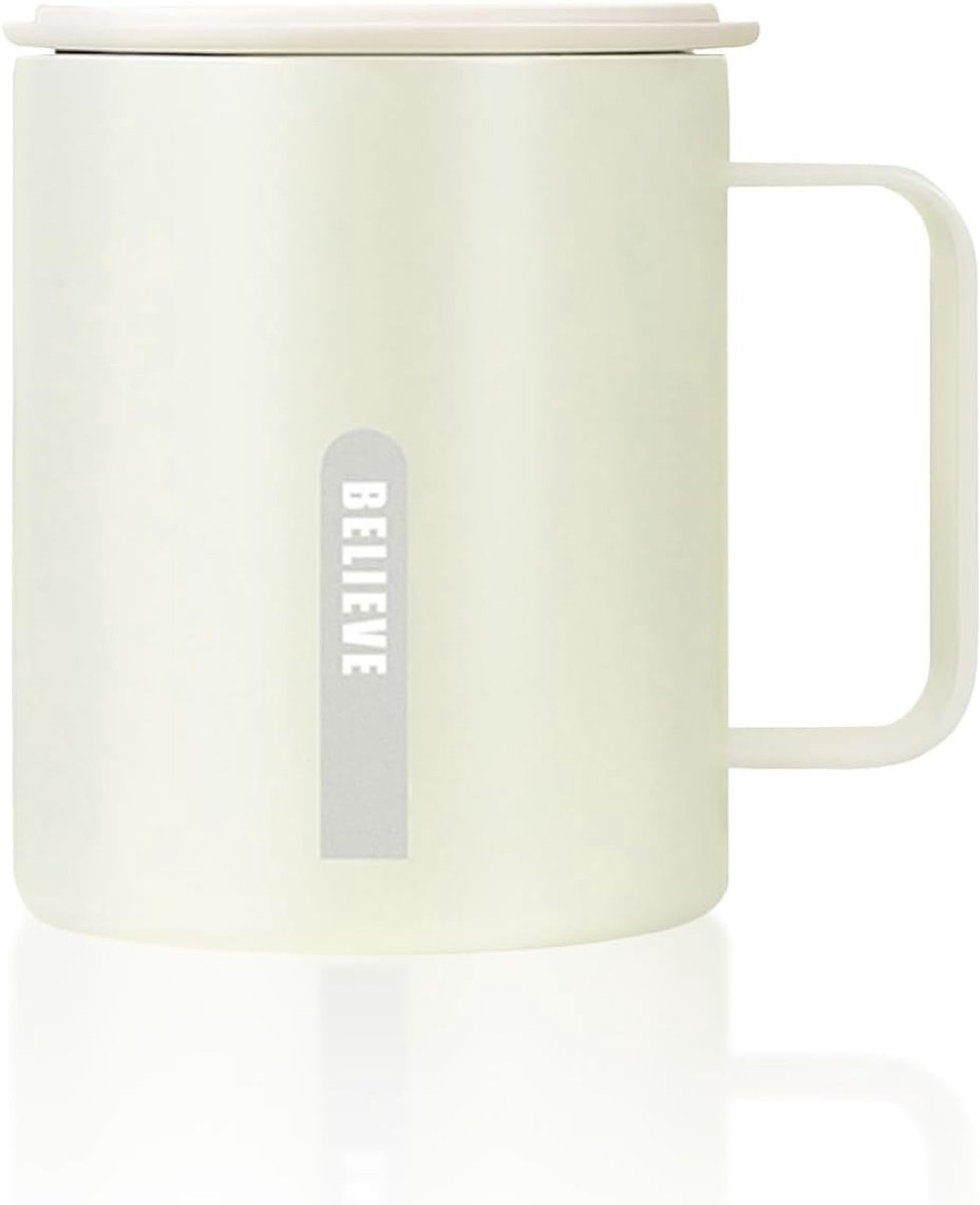 Dubbelwandige RVS Thermosbeker met Handvat, Isolerende Koffiemok voor Thuis en Kantoor, 400 ml, BPA-vrij, Warm/Koud, Perfect voor Koffie en Thee