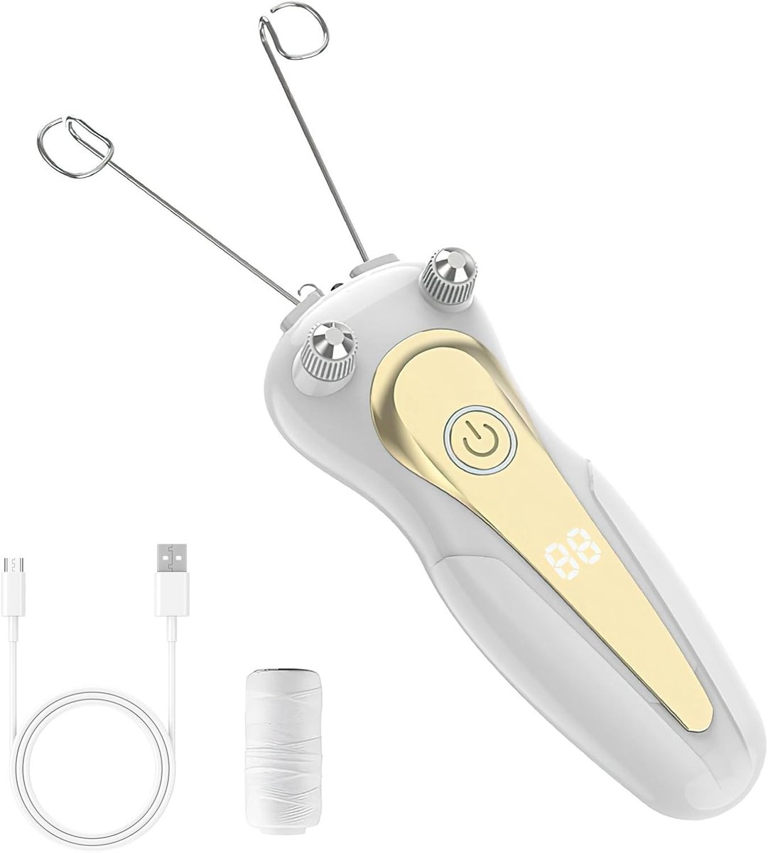 Epilator voor Vrouwen, Elektrische Gezichtshaardeverwijderaar met LED, Draadloze USB Gezichtsepilator en Gezichtsmassager voor Zachte Huid en Efficiënte Ontharing
