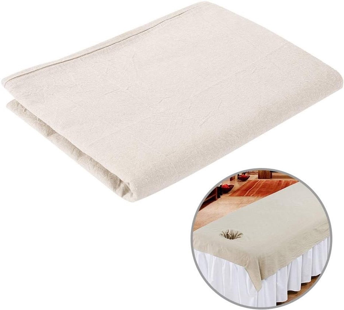 8 Kleuren Massagetafel met Ademend Gezichtsgat - Zachte Katoenen Bedcover voor Spa en Wellness
