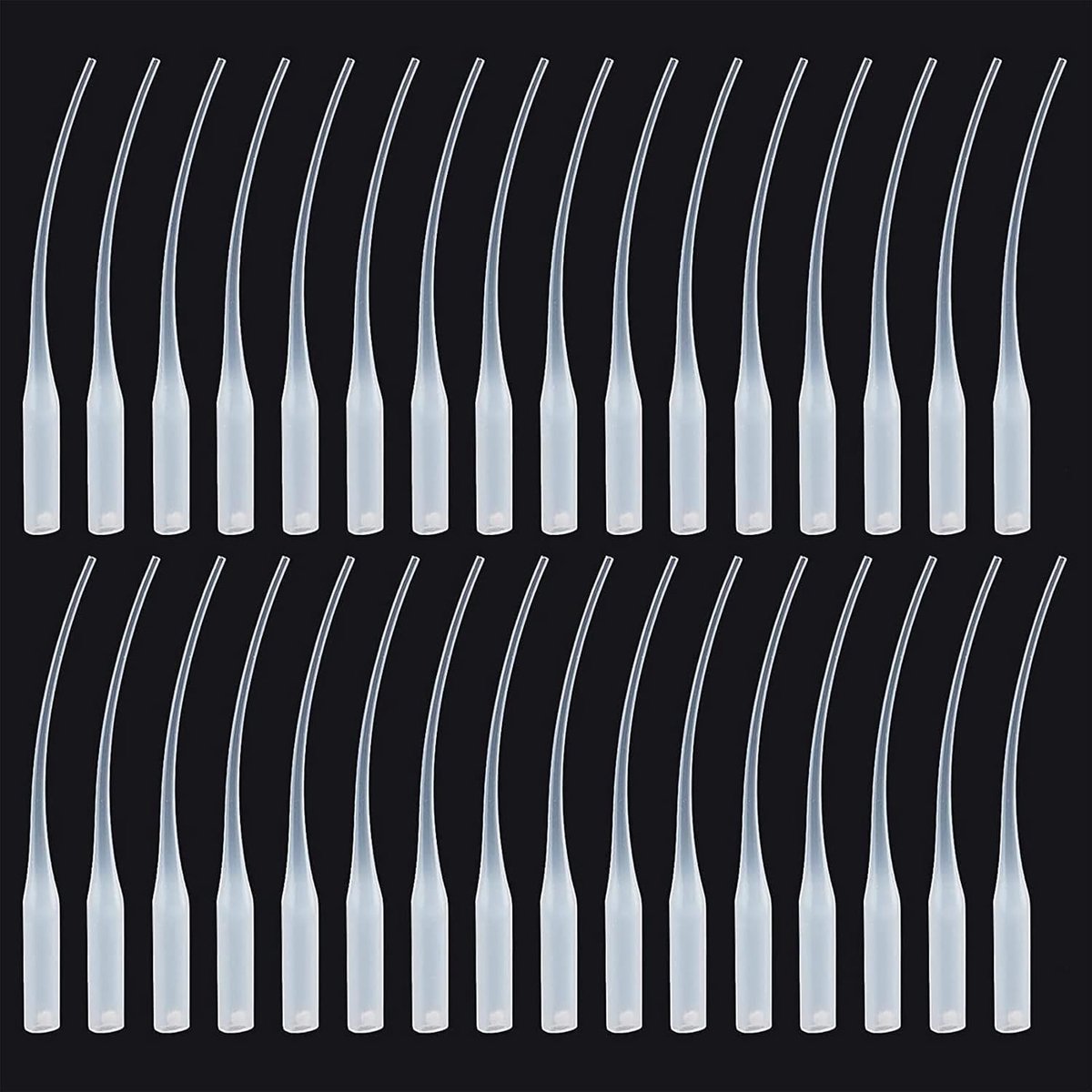 100 Stuks Plastic Microtips voor Lijm, Extender Applicator voor Laboratorium en Creatief Gebruik, Wit
