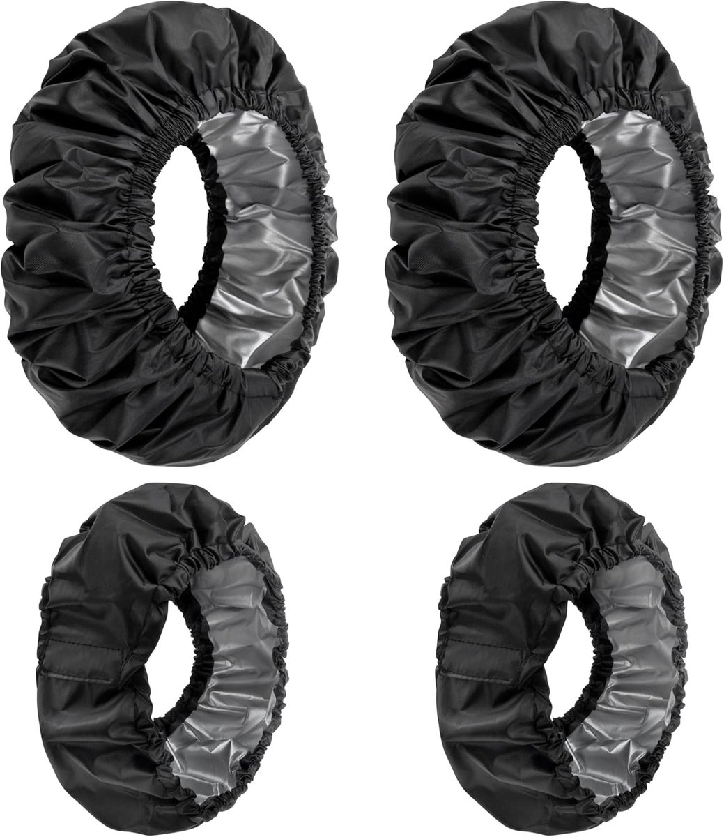 Waterdichte Wielenhoes voor Kinderwagens - Set van 4 Stuks, Bescherming tegen Vuil en Weer, Zwart