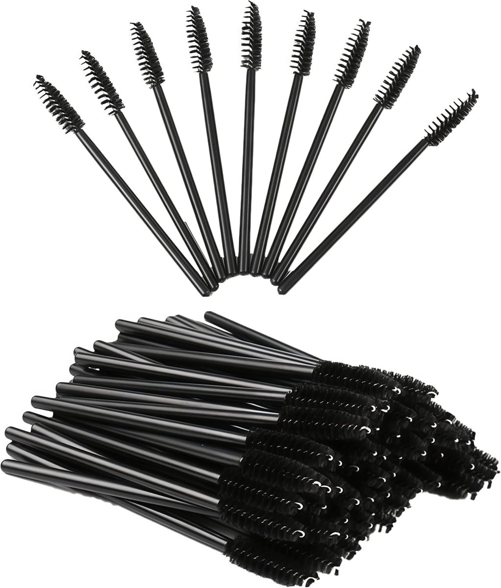 Set van 300 Wegwerpeyelash Brushes, Mascara Applicators en Wenkbrauwborstels voor Perfecte Wimpers en Make-up Applicatie