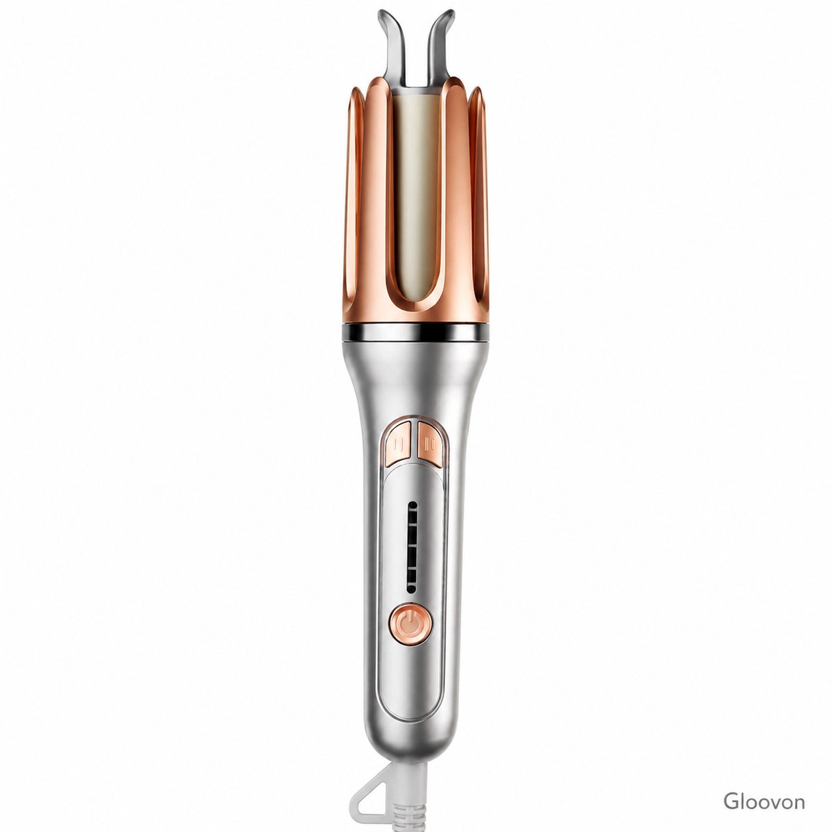 Gloovon® Automatische Krultang - 32mm - Keramische Coating - 4 Temperatuurstanden - Verlengde 13cm Barrel - Grijs/Goud