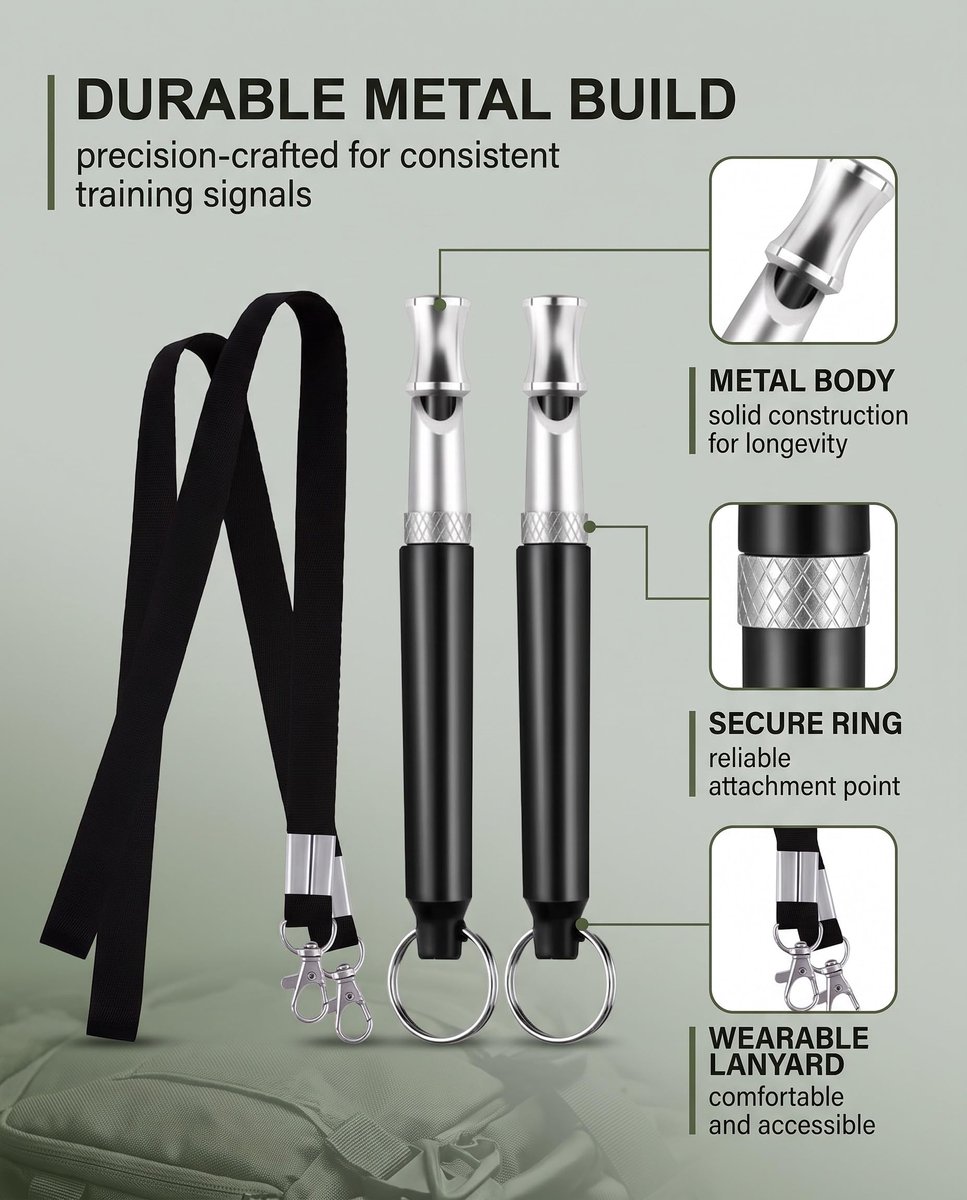 hondenfluitjes 2 stuks - ultrasoon - met nekkoord - ideaal voor training - ShopVlot