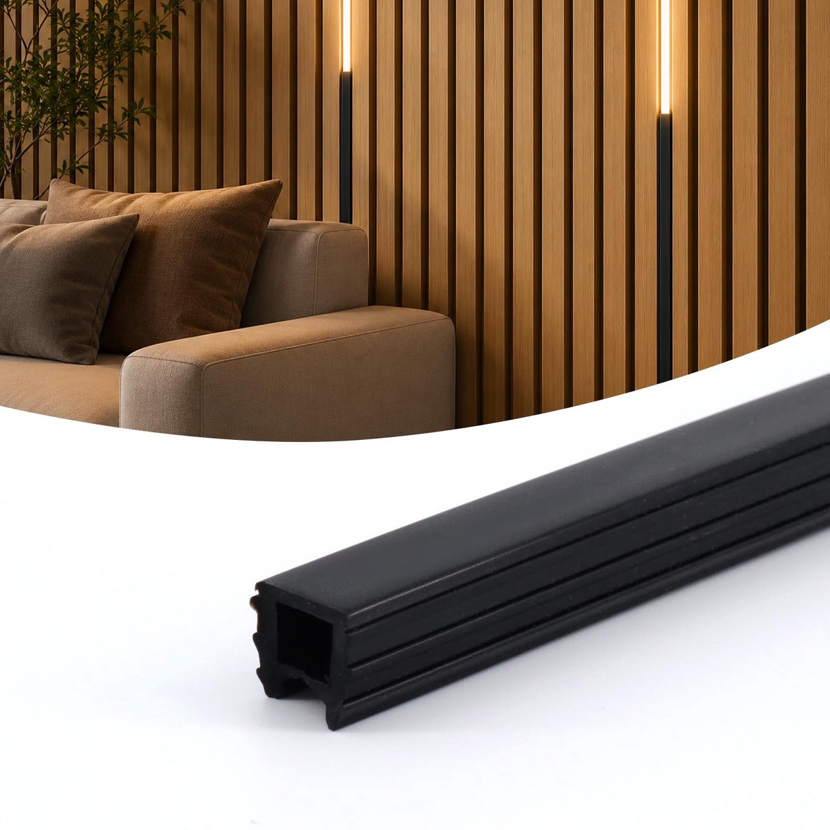 Led-siliconen profiel 12 x 13 mm - zwart - kabelorganizer voor akoestische panelen - creëer een nette afwerking - ShopVlot