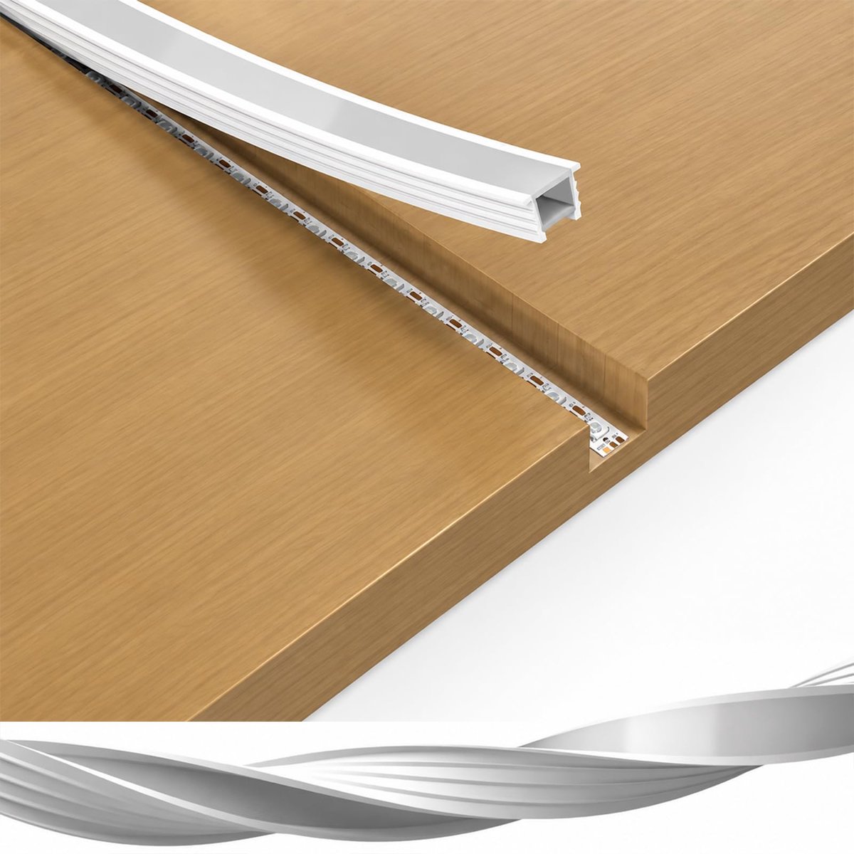 LED-strips 3m - 10×10mm LED-silicoonprofiel - waterdicht & flexibel - homogeen neonlicht voor plafond - ShopVlot