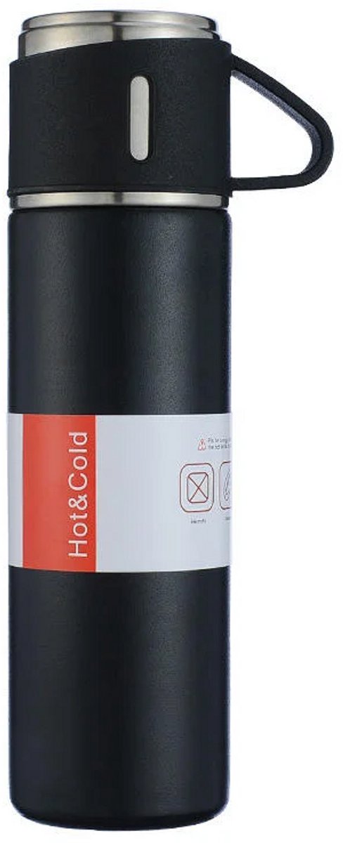 Thermosfles 500 ml – Dubbelwandige RVS Reisbeker – Vacuüm Geïsoleerd en Lekvrij – Voor Warme en Koude Dranken