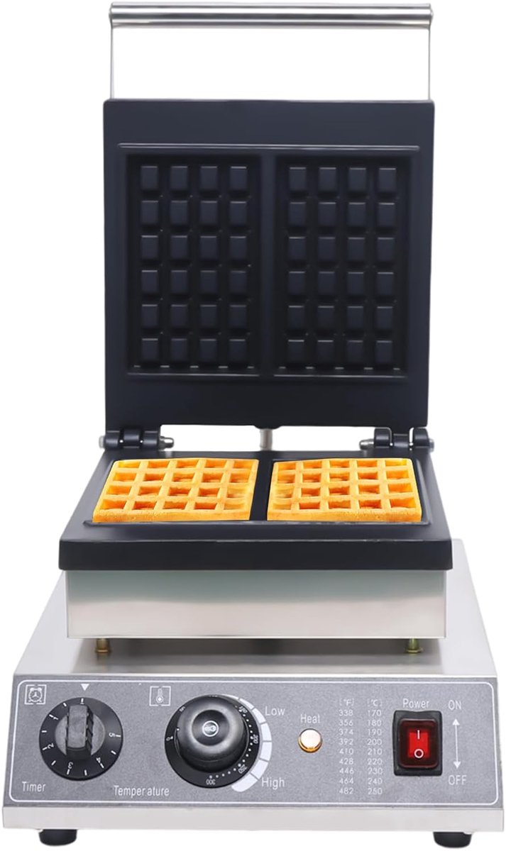 Wafelijzer - wafelijzer - professionele homepage - commerciële muffinmaker - rechthoekig - anti-aanbak - wafelijzer - wafelmaker - roestvrij staal - wafelmachine - bakplaten - multifunctioneel apparaat