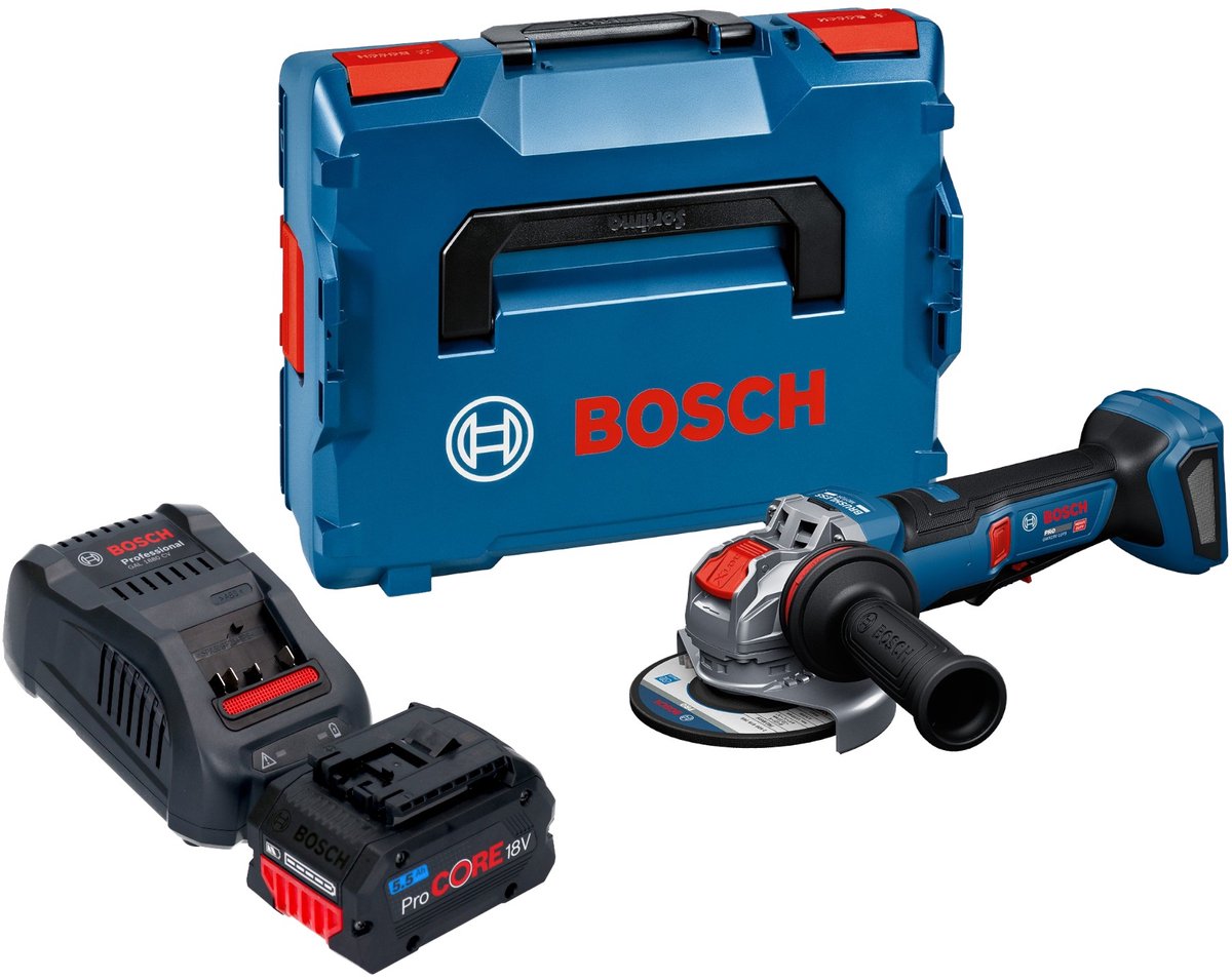 Bosch GWX 18V-11 PS accu haakse slijper 18 V 125 mm + L-Boxx ( 06019N4400 ) - zonder accu, zonder oplader
