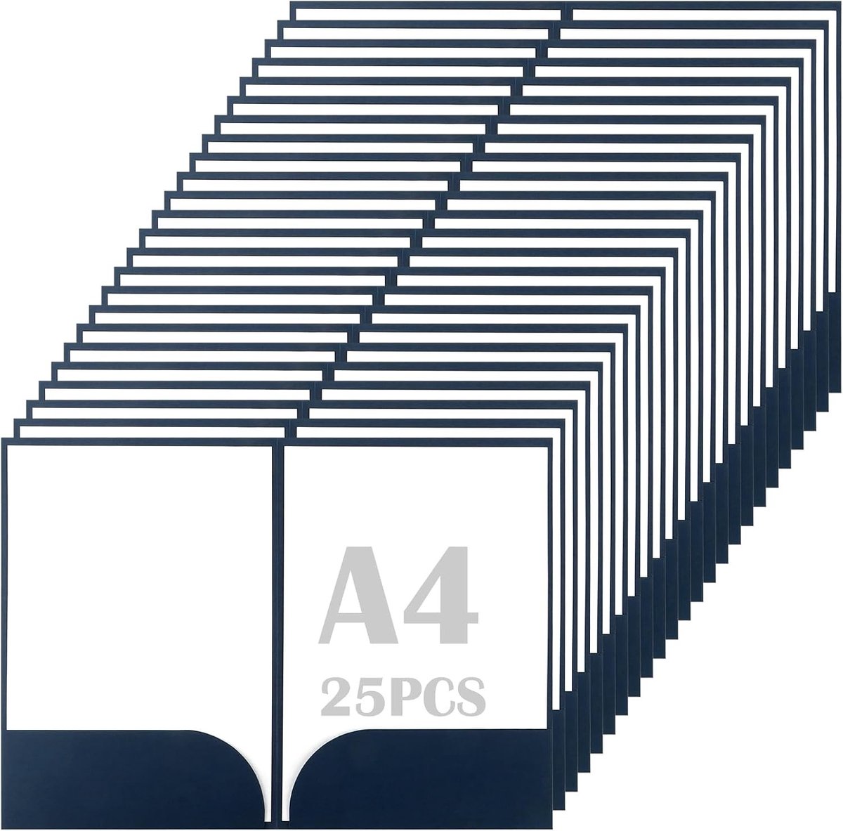 25 Stuks Presentatiemappen A4 Kraftpapier - Documentenmap met Visitekaartsleuf voor Professionele Presentaties, Schoolprojecten en Seminars