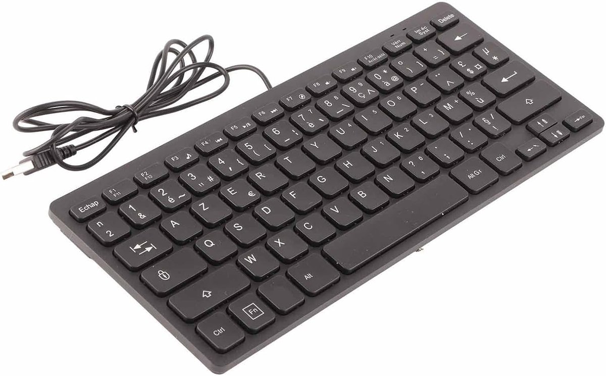 Compact Frans Toetsenbord met Mini USB-interface - Plug and Play, 78 Toetsen, Geschikt voor Laptop en Desktop, Ideaal voor Franse Accenten en Typen