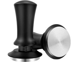 Professionele 58mm Koffietamper met 2-Spring Auto-Rebound, RVS Barista Accessoires voor Perfecte Espresso en Filterhouder