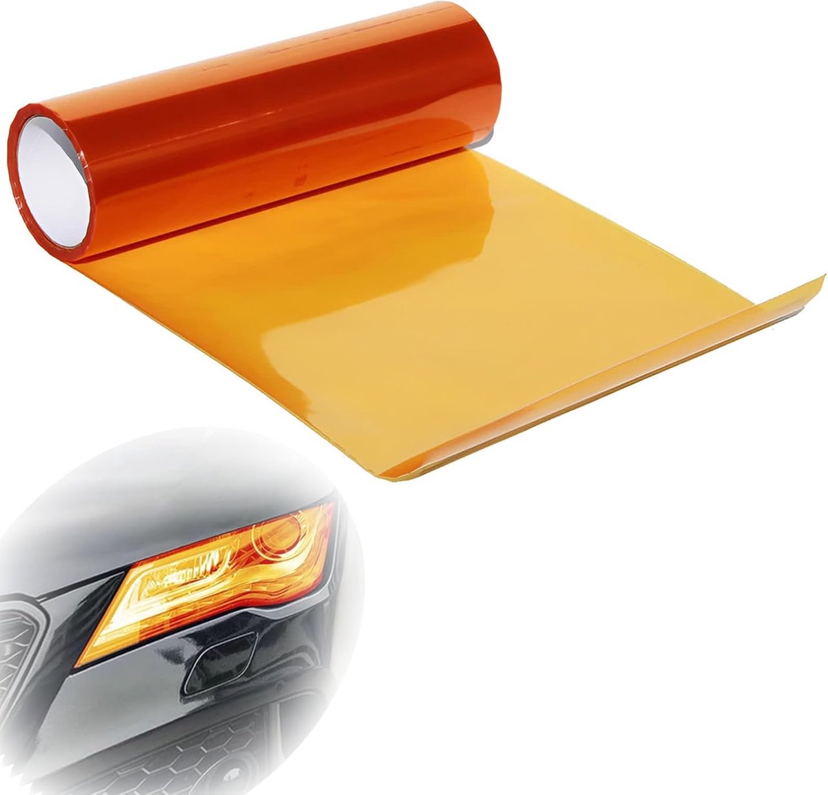 Koplampfolie oranje 30 x 120 cm - zelfklevende PVC folie - hittebestendig - beschermfolie voor autoachterlichten - ShopVlot
