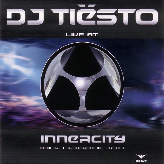 DJ Tiësto LIVE AT INNERCITY AMSTERDAM - RAI CD hoes met een rond logo van vier zilveren bladen.