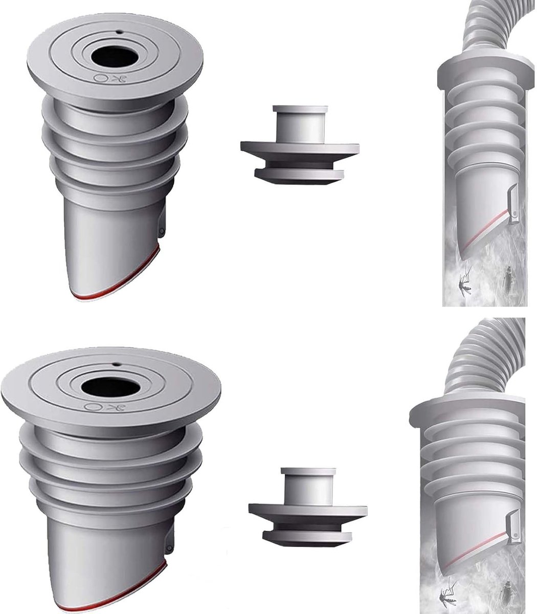 Set van 2 Wasmachine Afvoer Pijpafdichtingen 35-40mm en 45-50mm - Universele Waterdichte Oplossing voor Afvoer, Geurpreventie en Levensduur Verlenging van Pijpen