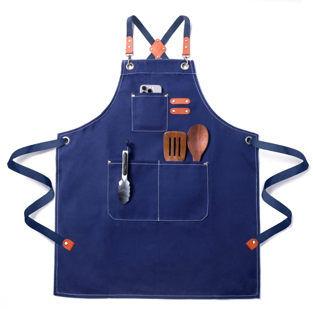 Chef Schort voor Dames en Heren - Plus Size Katoenen Canvas - Met Zakken - Ideaal voor Koken en BBQ - ShopVlot
