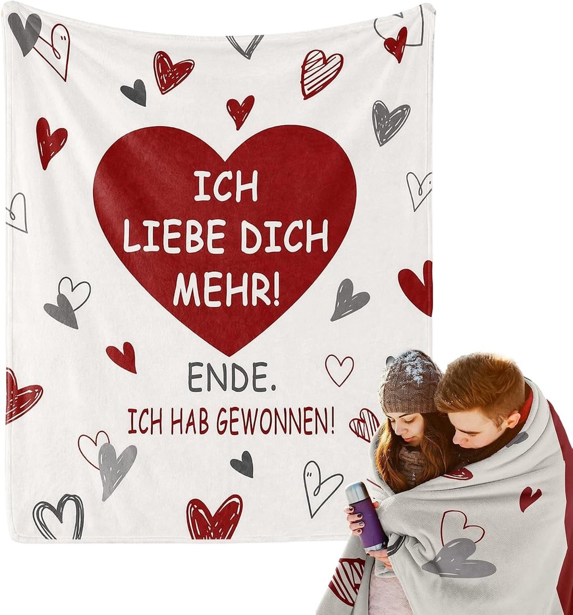 Romantische Cuddly Dekentje 150 x 130 cm met Liefdevolle Tekst, Perfect als Cadeau voor Moeder, Oma of Verjaardag
