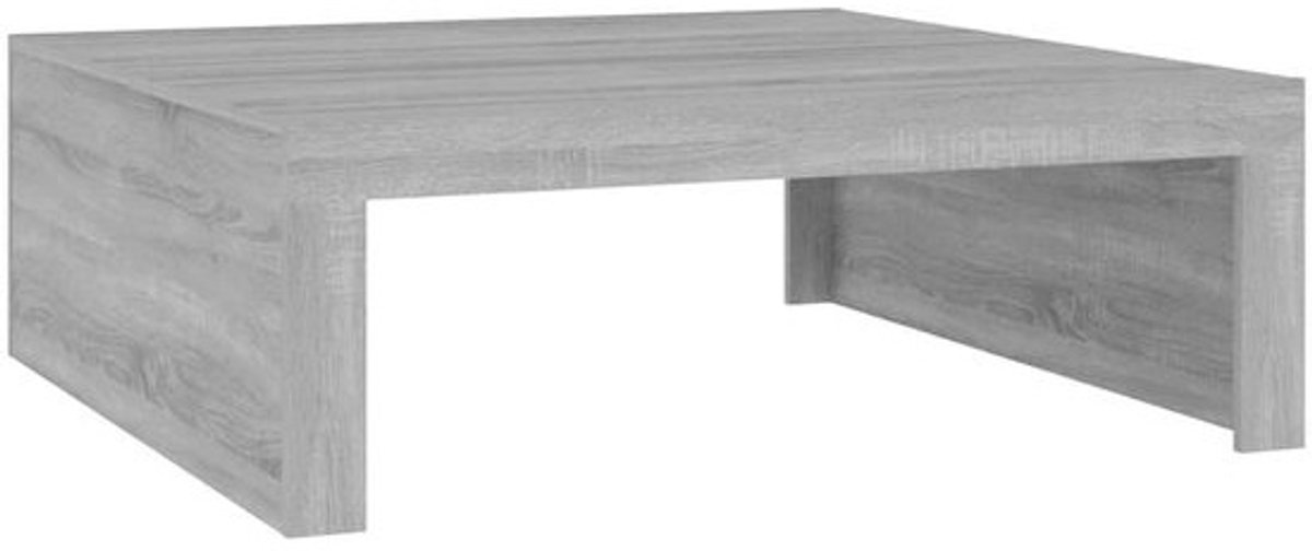 Vierkante salontafel 100x100 cm van bewerkt grijs Sonoma eikenhout