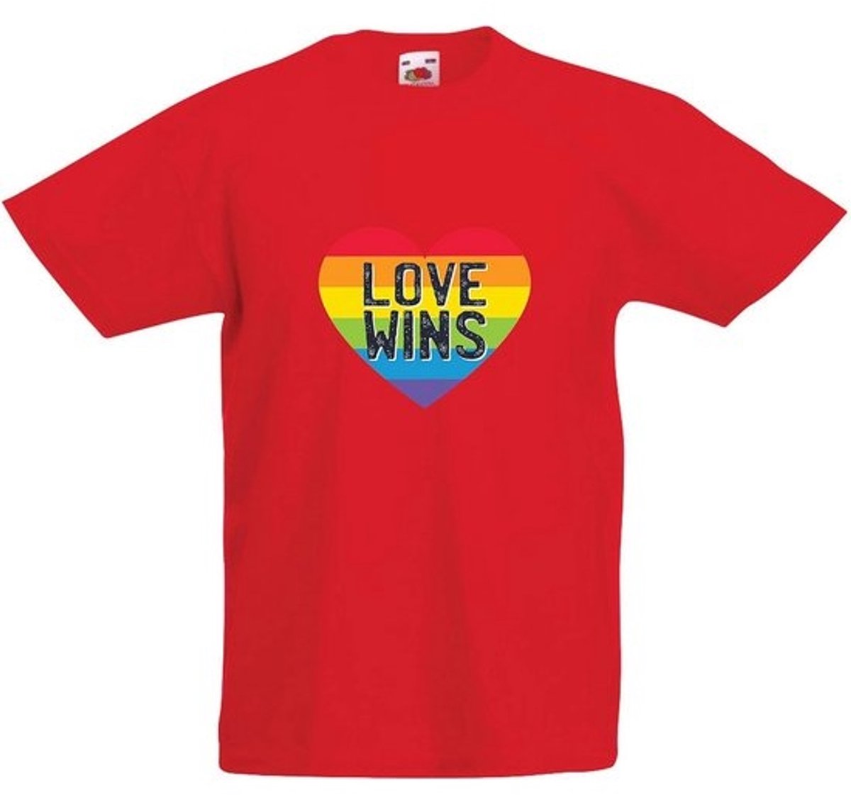 T-shirt kinder Regenboog Hart Liefde Wint - Valentijnsdag Trots T-shirt voor Kinderen - Zacht Comf
