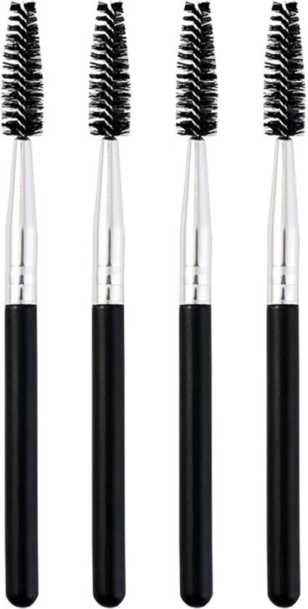 Set van 4 Oogmake-up Borstels - Eyelash Comb, Herbruikbare Wenkbrauwborstels voor Wimperextensions en Wenkbrauwlift