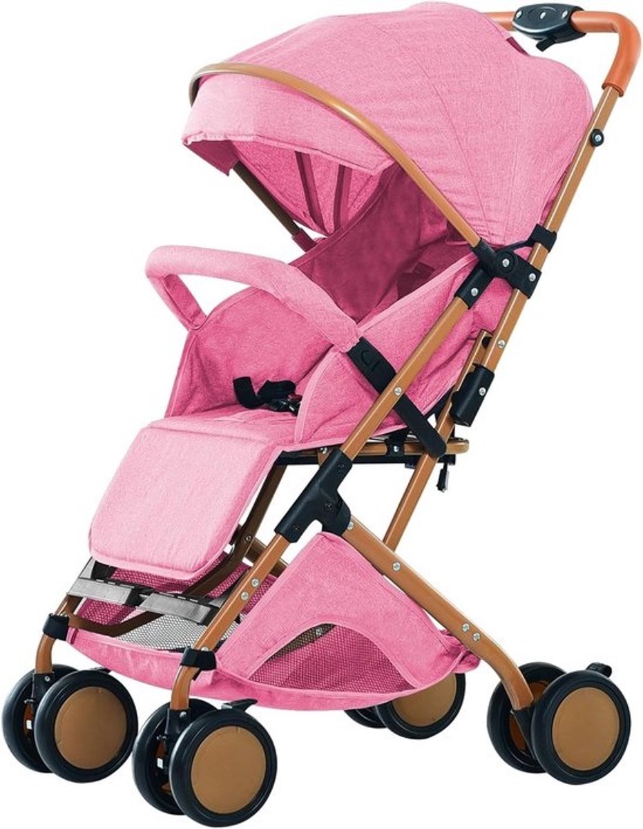 3-in-1 Kinderwagen - Buggy Lichtgewicht - Reizen met Baby - Compact Opvouwbaar - Tot 10 kg - Roze
