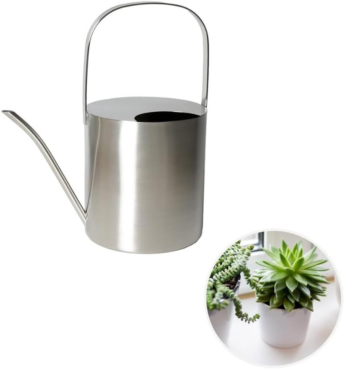 Gieter - Roestvrij staal geborsteld - 2,5 liter - Duurzaam en Ergonomisch Ontwerp - Voor Planten en Tuin