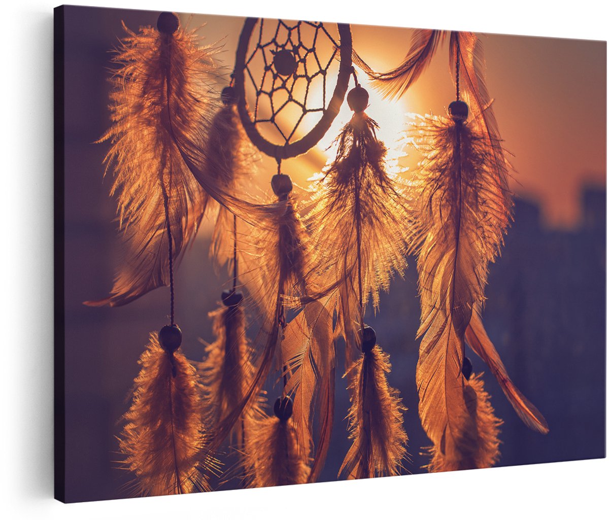 Artaza Canvas Schilderij Amulet van de Indianen - Symbool - Ketting - 150x100 cm - Groot - Foto Op Canvas - Wanddecoratie Woonkamer