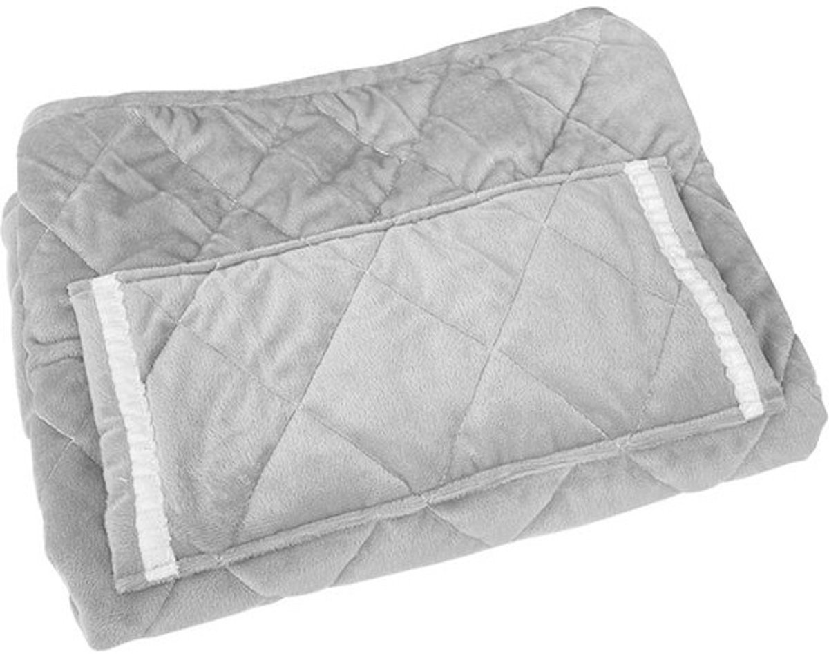 Verwarmde Deken - Elektrisch Plaid - Thuis Ontspannen - Snelle Verwarming - 60x80cm - Zilver Grijs
