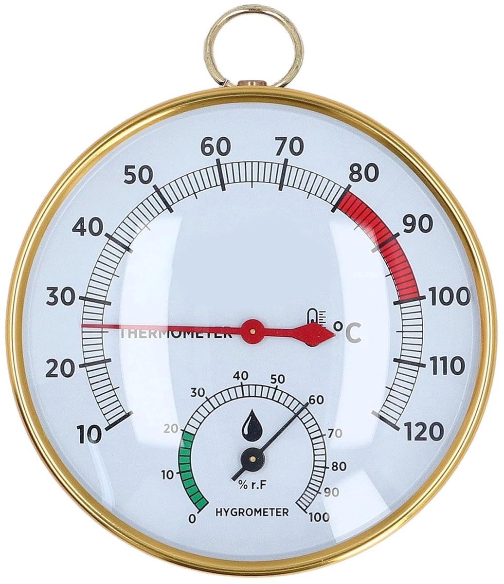 Sauna Temperatuurmeter en Hygrometer met Duidelijk Glasdisplay - Wandmontage 2-in-1 Hygrothermograf voor Spa en Wellness Ruimtes