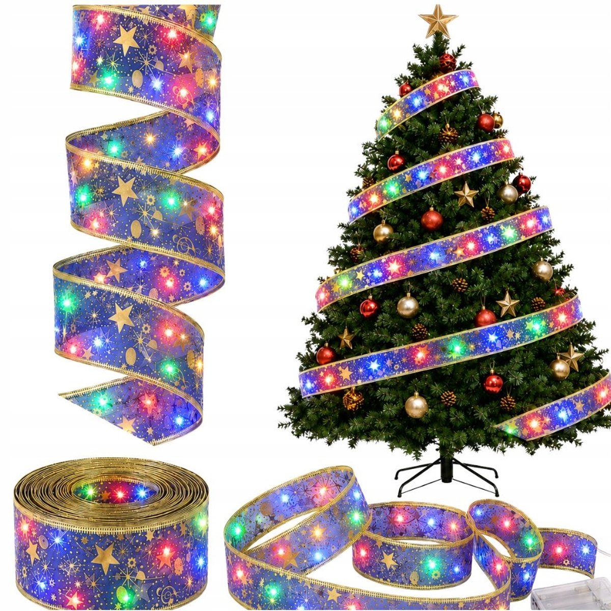 4 meter lange paarse led-kerstboomverlichting – kerstversiering met 40 leds