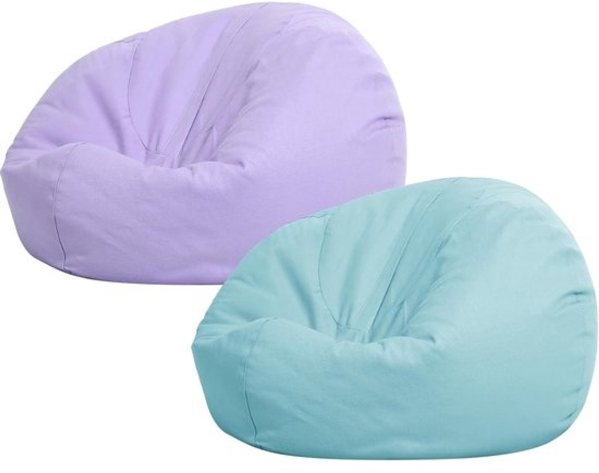 Zitzak Hoezen - Opbergzakken - Speelgoed Opbergen - Set van 2 - 80x80x38cm - Groen Paars