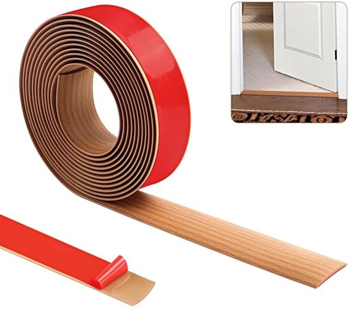Vloerstrip - Overgangsprofiel - Vloeren Egaliseren - Zelfklevend Kunststof - 400cm x 5cm - Gele Eiken