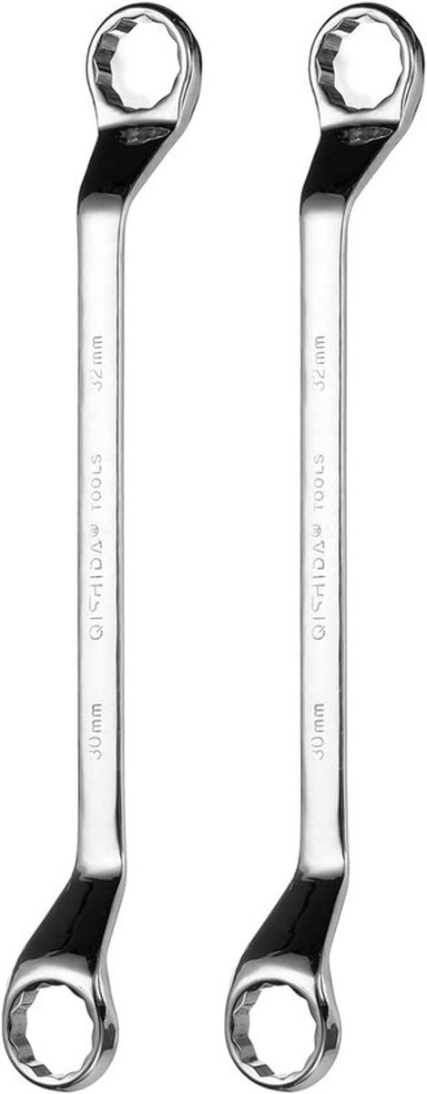 Dubbele Ringsleutel - Metrische Sleutel - Auto Reparatie - 45 Graden Offset - 30mm x 32mm - Chroom