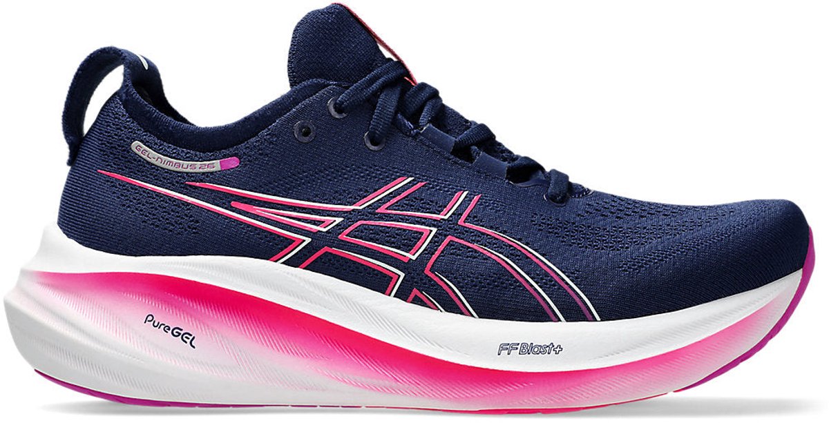 Asics Gel-Nimbus 26 Hardloopschoenen – Expanse/Bold Magenta Gel-Nimbus Hardlopen Dames Hardloopschoenen Blauw
