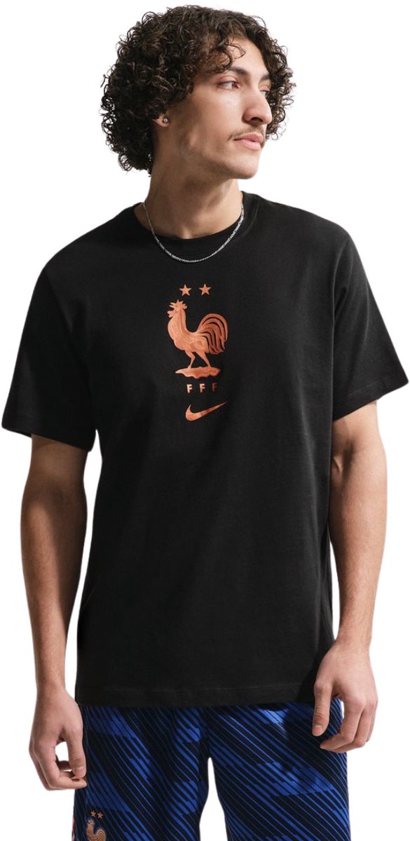Nike T-shirt Heren FFF Soccer Zwart - Maat M