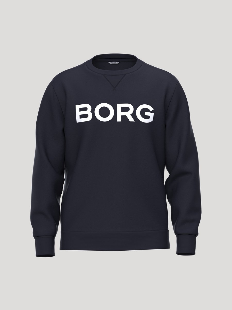 Björn Borg Essential 3 Sweater Heren Trui Met Lange Mouwen Mannen - Katoen - Donkerblauw - Maat S