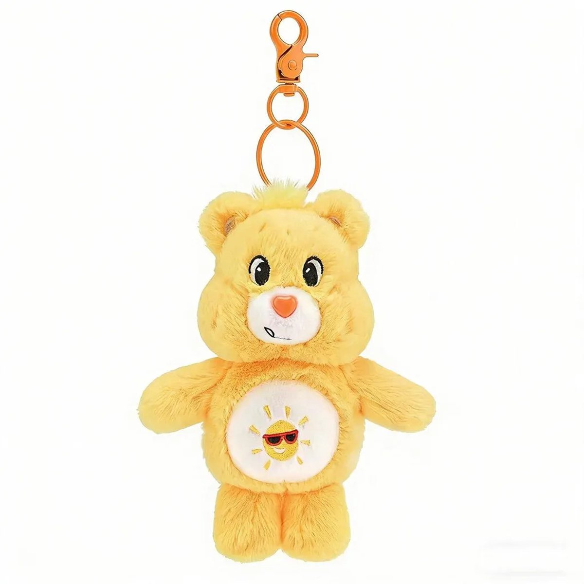 Casalora Regenboog Beer Tas Hanger – 12cm – Kawaii Pluche Bag Charm met Geluid – Schattige Knuffel Sleutelhanger – Geel