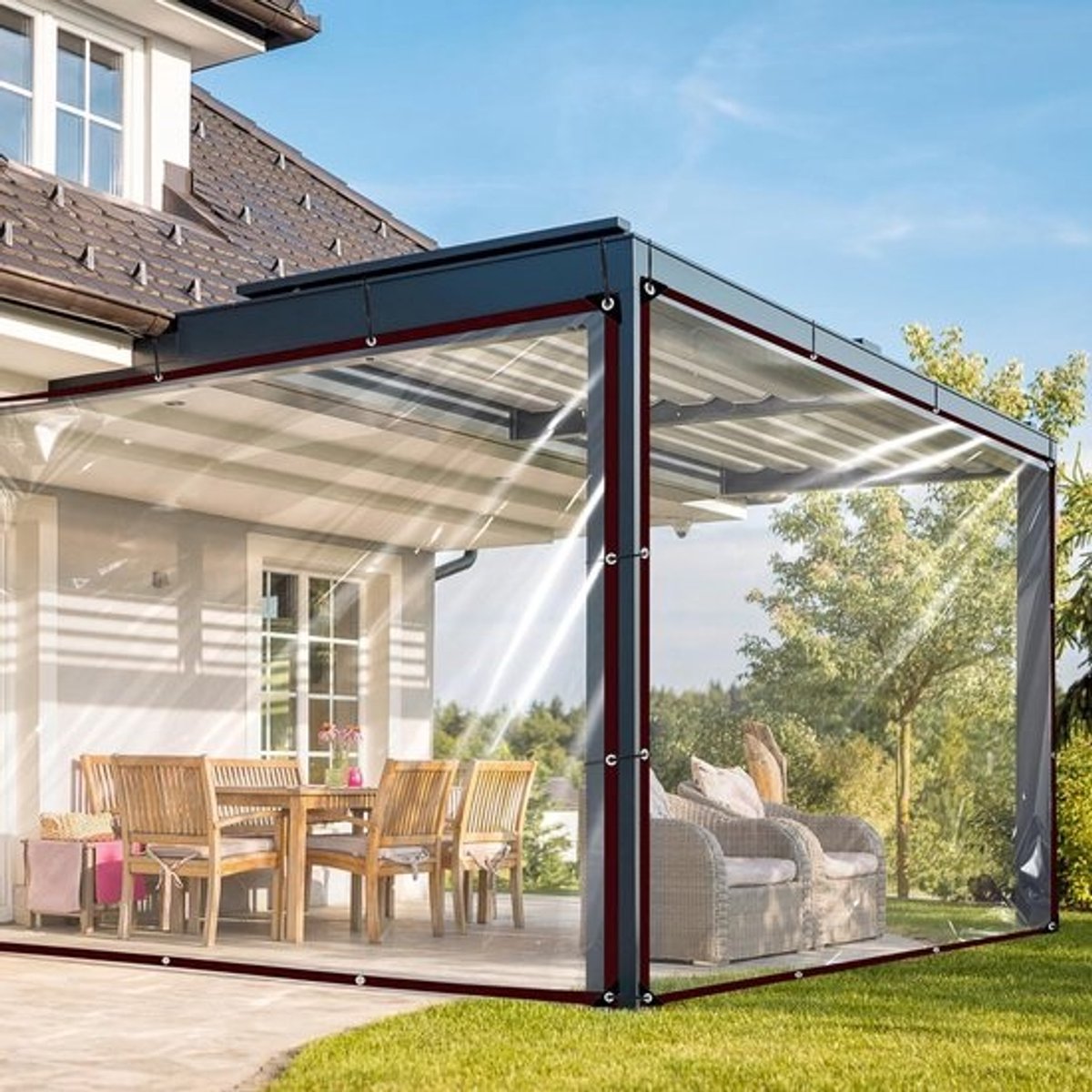 Veranda Zeil - Afdekzeil - Transparant Zeil - [SIZE] - Stevig