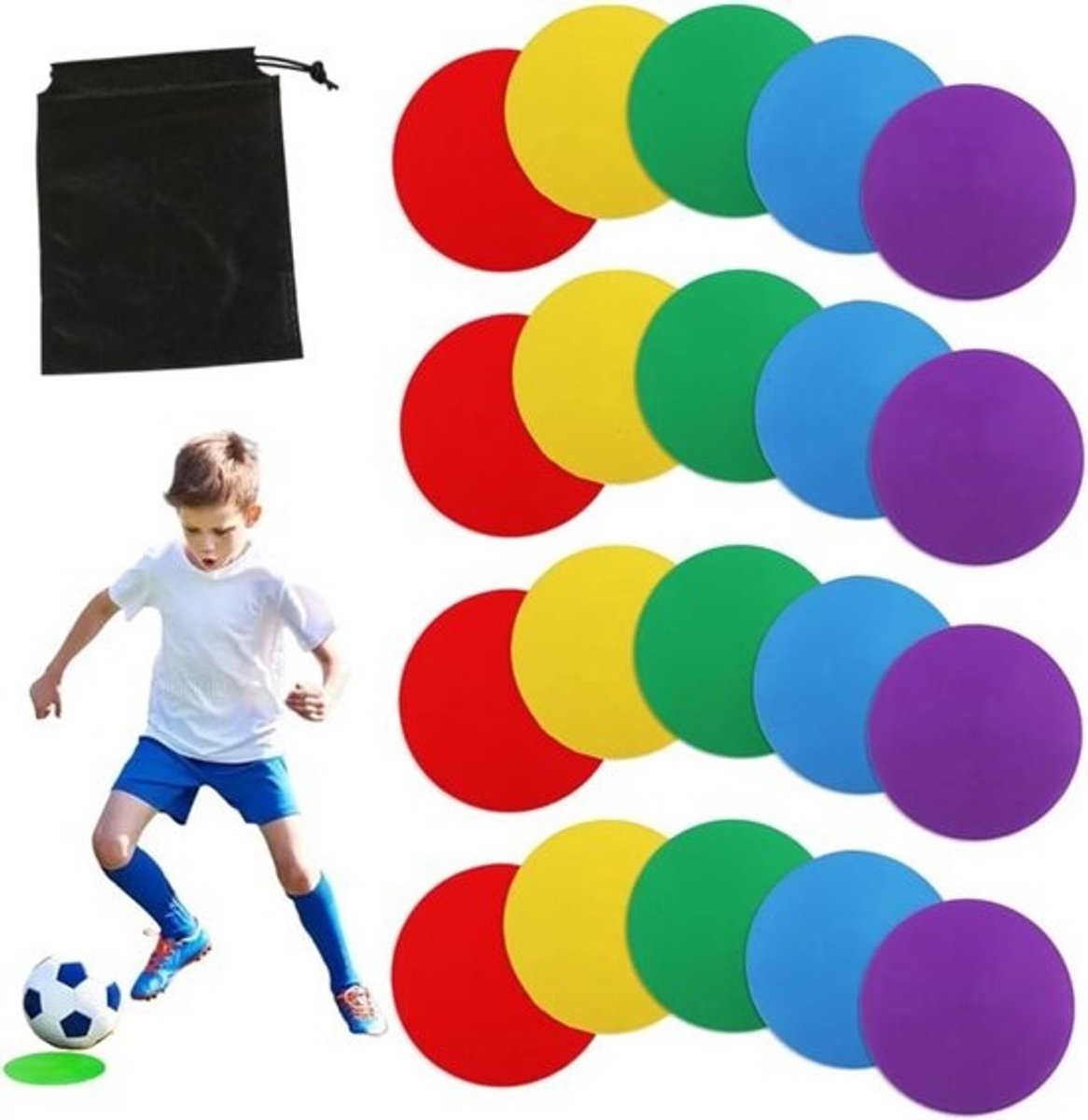 Markeer Schijven - Agility Dots - Sport Training - Antislip Materiaal - 10 cm Diameter - Veelkleurig